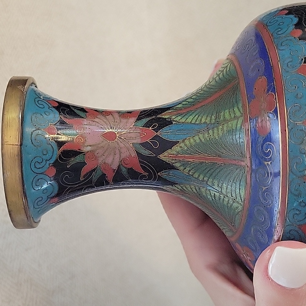 CHINESE CLOISONNE VINTAGE QING DYNASTY DRAGON VASE - Picture 3 of 8